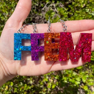 Custom Glitter Keychain | Initial Keychain | Letter Keychain | Monogram | Personalized Keychain | Customizable KeyChain | Backpack Keychain