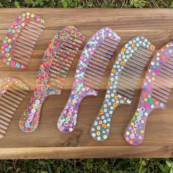 Personalized Hair Comb | Personalized Brush | Brush and Comb Set | Gift for Girls | Hair Brush | Hair Accessories | Glitter Comb |Girls Comb