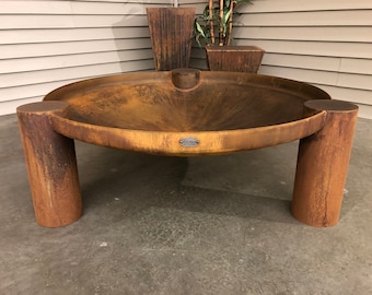 Mozark 42 Inch Steel Fire Pit: Heavy Duty 3-Stump Design