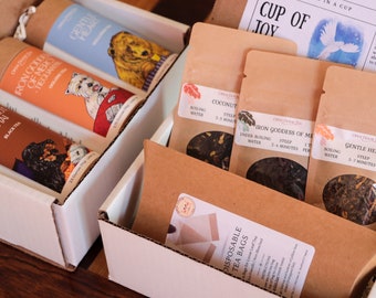 Cup of Joy Tea Sampler: Coconut Chai, Oolong, Hibiscus Teas