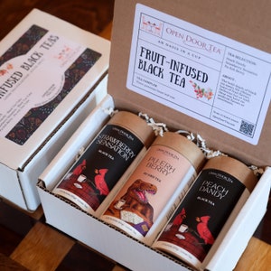 Fruit-Infused Black Tea Sampler | 3 Loose Leaf Teas for Gifts & Tastings