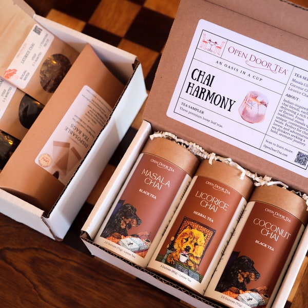 Chai Harmony Tee-Sampler | 3 lose Blatttees für Geschenke und Verkostungen