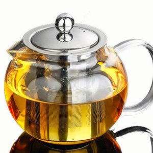 Little Round Tea Pot | 20oz Glass Tea Pot with Infuser for Loose Leaf Tea