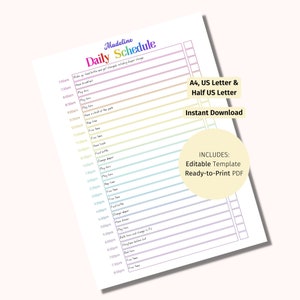 EDITABLE Daily Schedule Checklist - Minimalist | Babies & Kids Routine Checklist | Nanny Schedule | Printable and Editable Instant Download