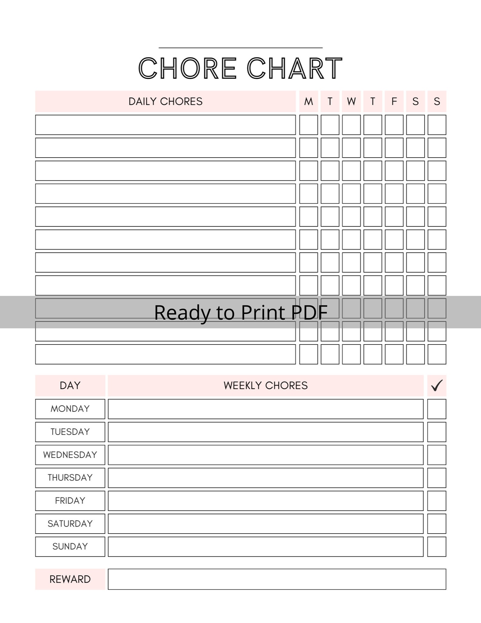 EDITABLE Daily & Weekly Chore Chart for Teens | Kids Chore Chart ...