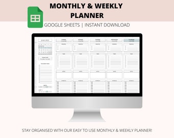 Automatisierter Monatlicher Wochenplaner: Google Sheets Kalender (Digitaler Download)