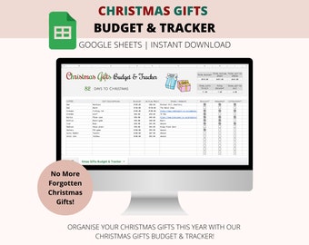 Christmas Gifts Budget Tracker | Google Sheets Planner (Digital Download)