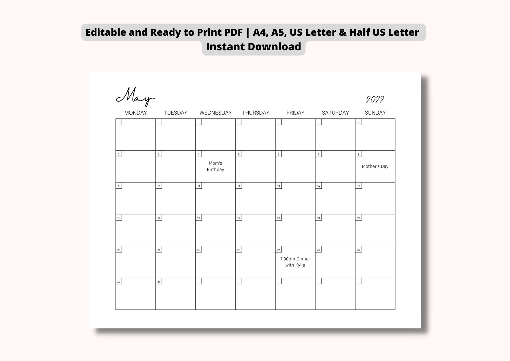 editable-undated-monthly-planner-landscape-minimalist-printable-monthly-calendar-calendar-planner-inserts-a4-a5-letter-half-letter-etsy