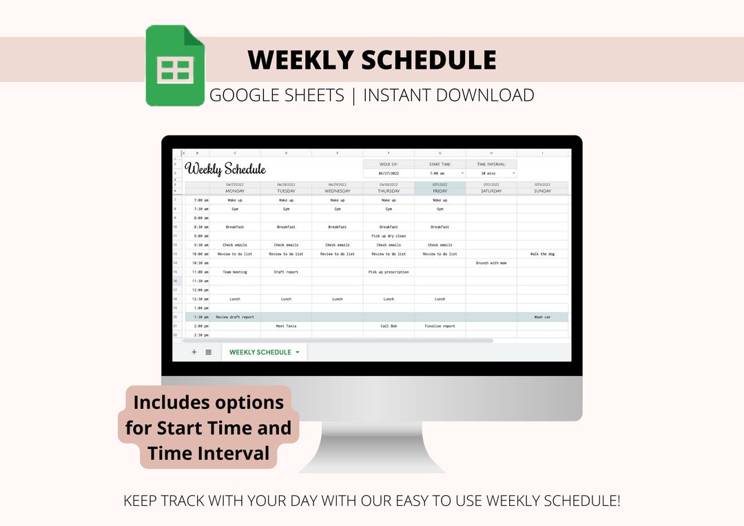Wochenplaner Google Sheets: Täglicher Aufgabenplaner (Digitaler