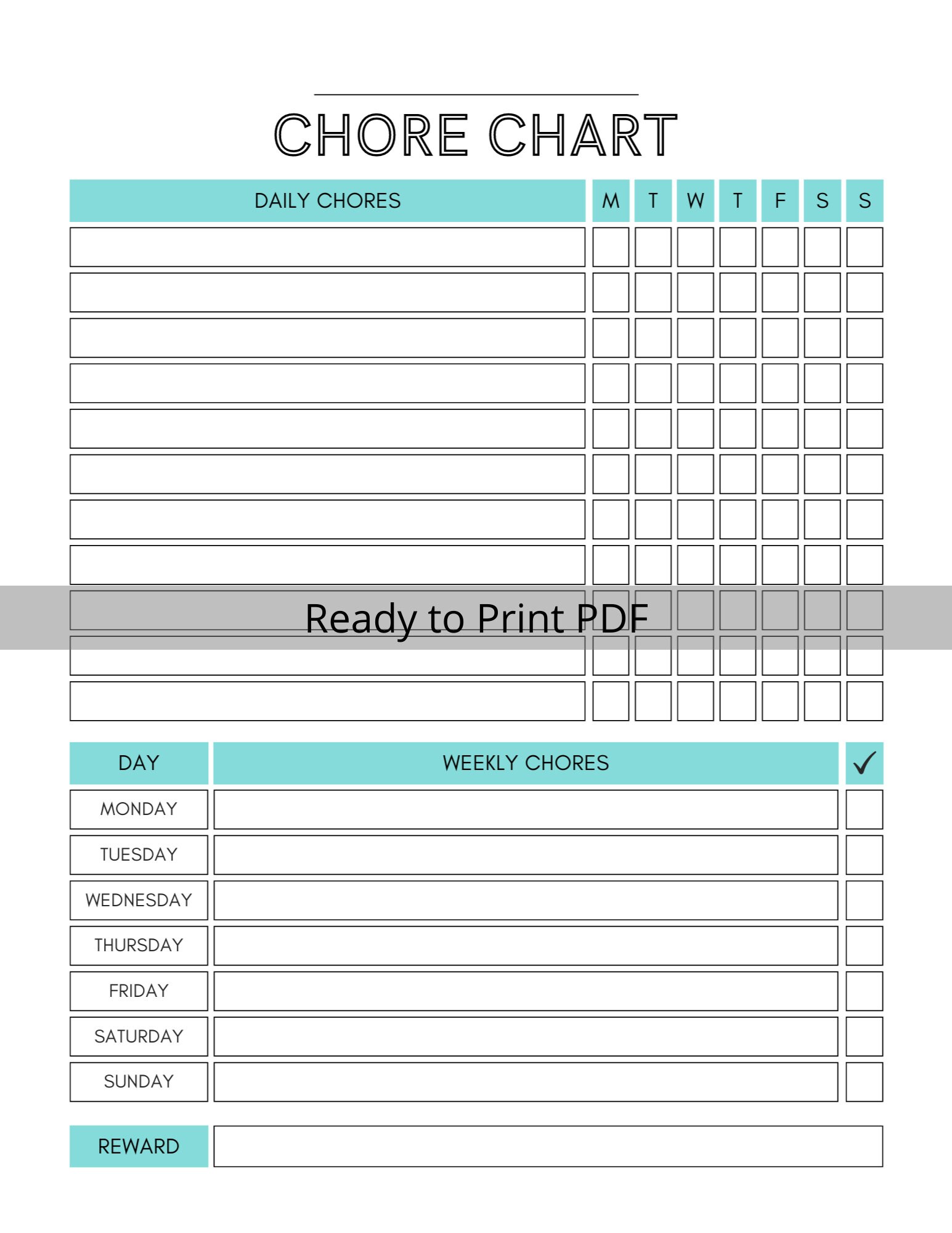 EDITABLE Daily & Weekly Chore Chart for Teens | Kids Chore Chart ...