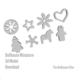 3D Printer STL file Christmas ornament set  Dollhouse Miniature 3D Printable file 1:12 scale Decor model download diy holiday tree accessory