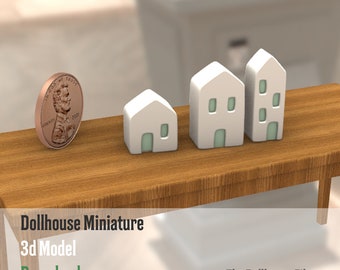 1:12 Dollhouse miniature Houses 3D model for download and 3d printing