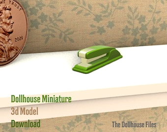 Stapler Dollhouse Miniature 3D Model Desk accessory download file instant office decor
