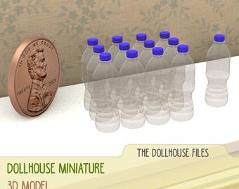 Archivo STL para impresora 3D de estuche para botella de agua en miniatura para casa de muñecas (descarga digital)