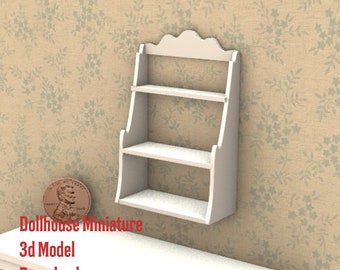 3D Printer STL file Shelf Dollhouse  Miniature 3D Printable file 1:12 scale Decor model download diy