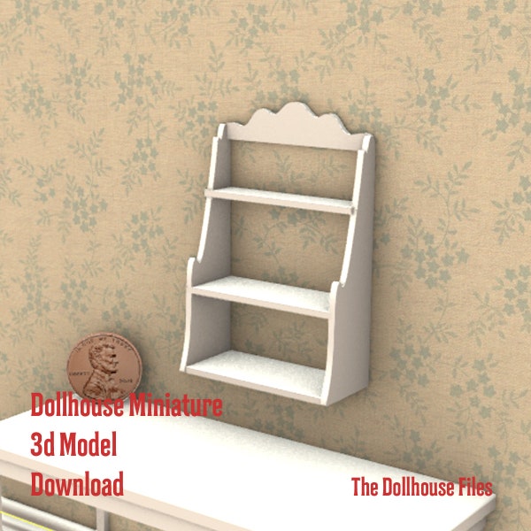 3D Printer STL file Shelf Dollhouse  Miniature 3D Printable file 1:12 scale Decor model download diy