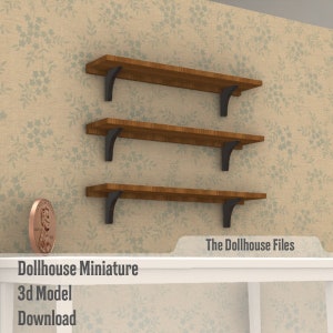 3D Printer STL File Kitchen Shelf Dollhouse Miniature 3D Printable File ...