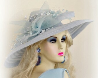 Baby Sky Blue Wide Brim Ladies Designer 