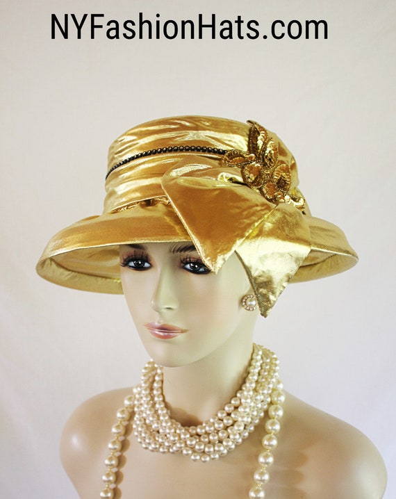 Cute Gold Lam’e Church/Dress Hat s132026995790695179_p11213_i1_  main image 4