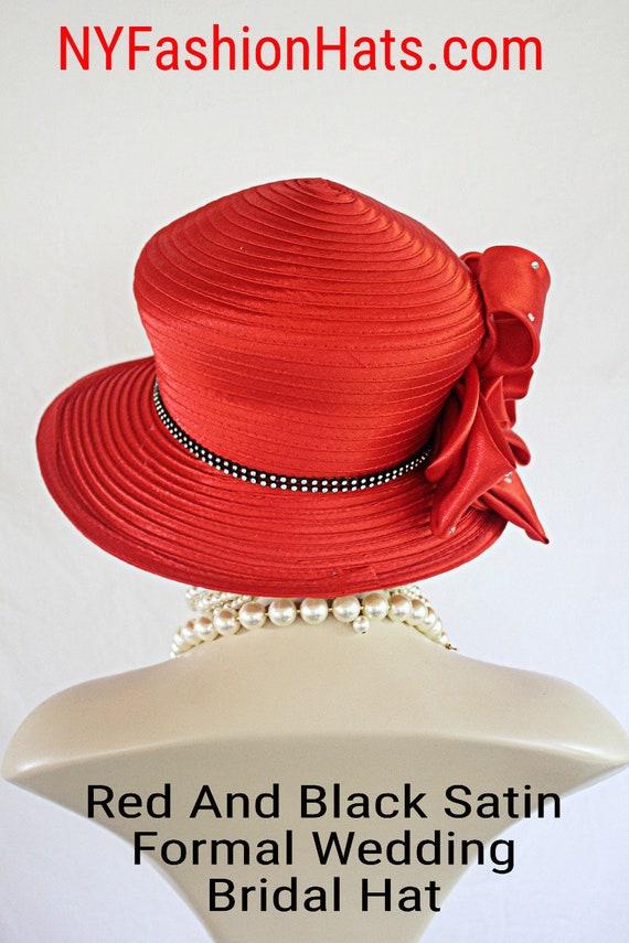Red and Black Hat with Elegant Design Steampunk Mini Red Lace Top Hat - FM-68861 - Medieval  main image 2