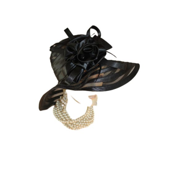 Black Satin Church/Dress Hat Mr. Hi main image 4