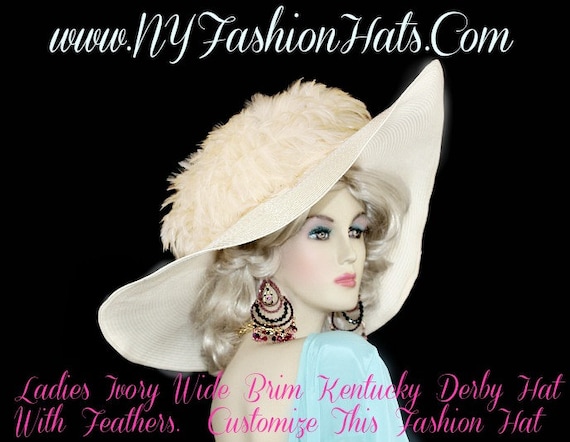Haute Couture Luxury Big Brim Designer Statement Hats, NYFashionHats  Headwear Apparel, Hats For Horse Races Weddings Formals Church, Petra - Main Image