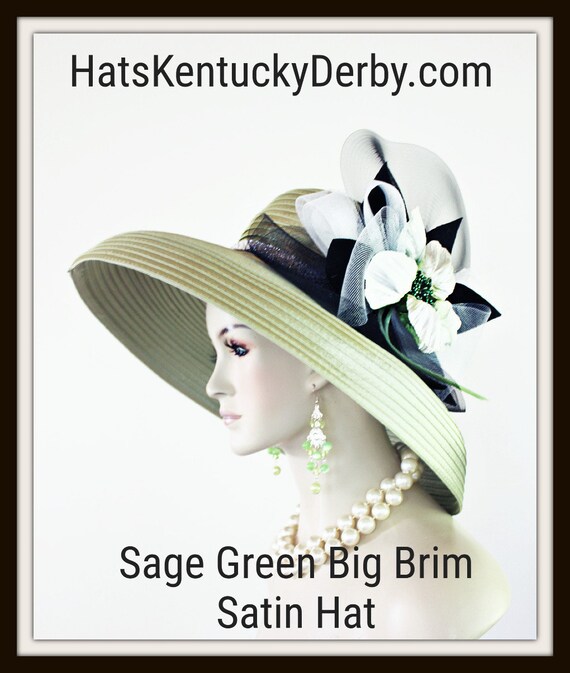 Haute Couture Winter Spring Luxury Hat, Olive Green Big  display picture 3