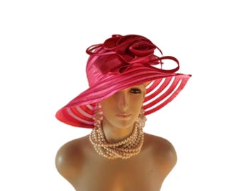 Mr. John Classic Pink Fascinator Women\'s Hat Mr. John Classic Rhinestone Trim Feather Fascinator - Etsy main image 3