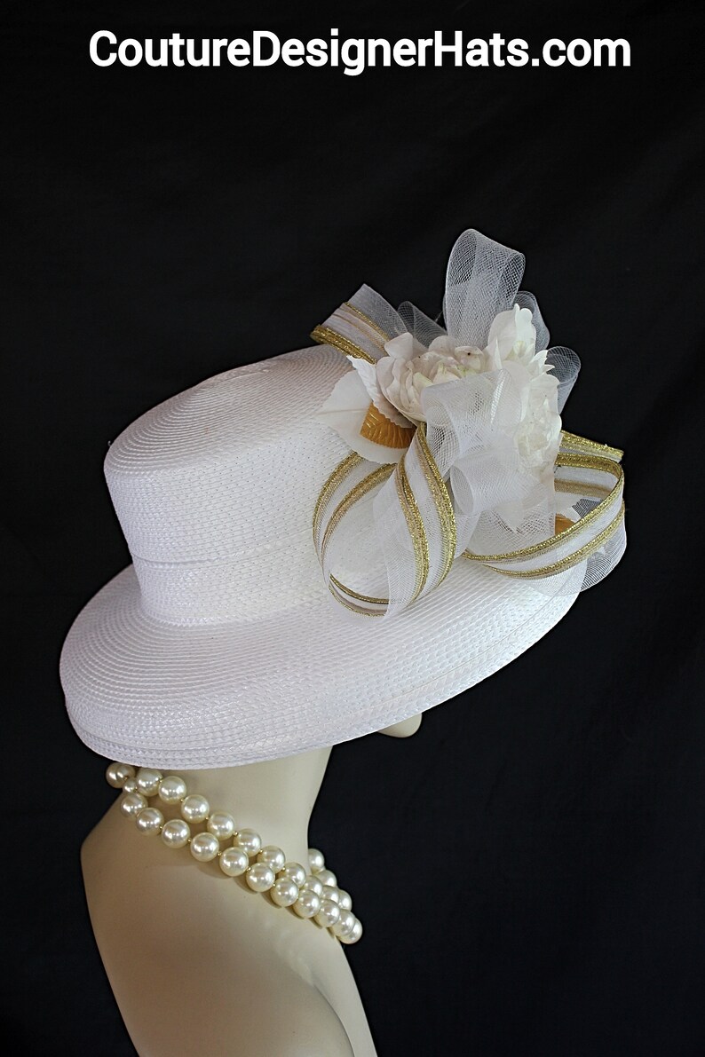 White Metallic Gold Large Brim Dress Hat Avant Garde Formal Etsy white-metallic-gold-large-brim-dress-hat-avant-garde-formal-etsy