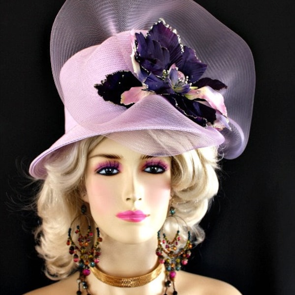 Lilac Purple Kentucky Derby Spring Wedding Hat Women's Designer Hats