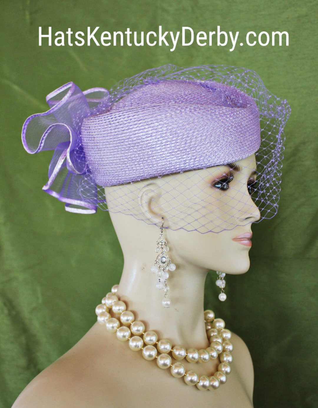 Women's Lilac Purple Lavender Pillbox Hat Formal Wedding Etsy