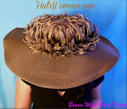 SUZANNE Couture Military Brown Wide Rim Hat with Mink Trim Vintage Suzanne Couture Millinery Hats - 39 For Sale at  main image 2
