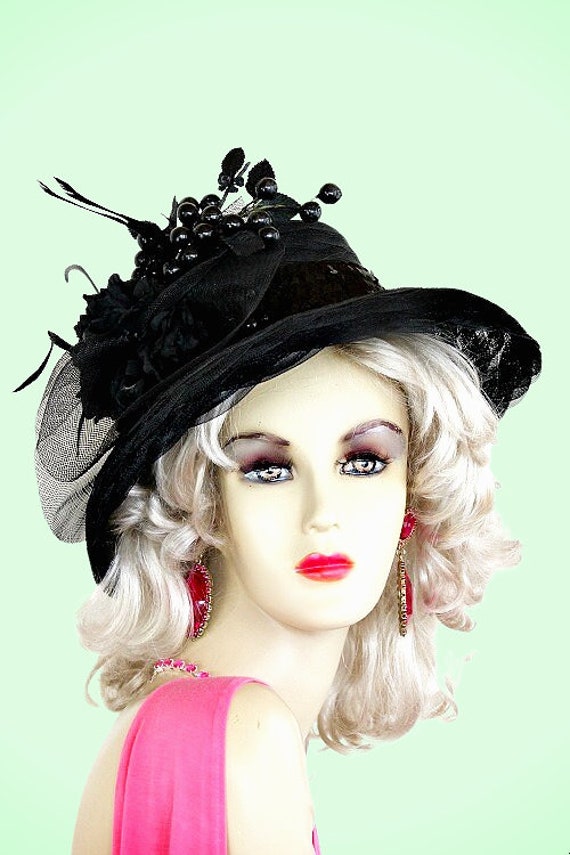 Derby ? or Church Hat! Kentucky Derby Hat, Black Formal Church Hat, Hats for Horse  main image 3