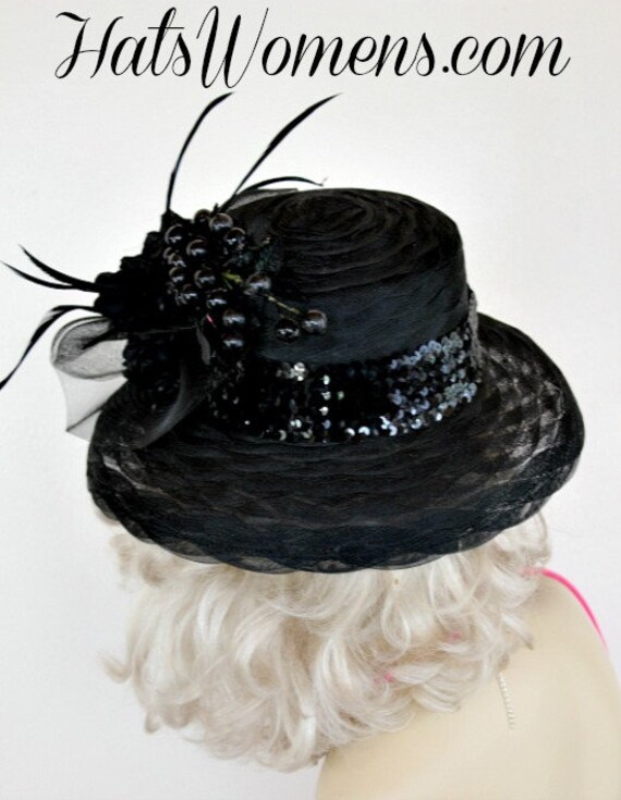 Kentucky Derby Hat, Black Formal Church Hat, Hats for Horse 