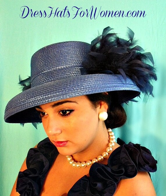 royal blue dress hat Look! NEW CHARM NY Royal Blue RHINESTONE HAT CHURCH BLING DERBY COGIC