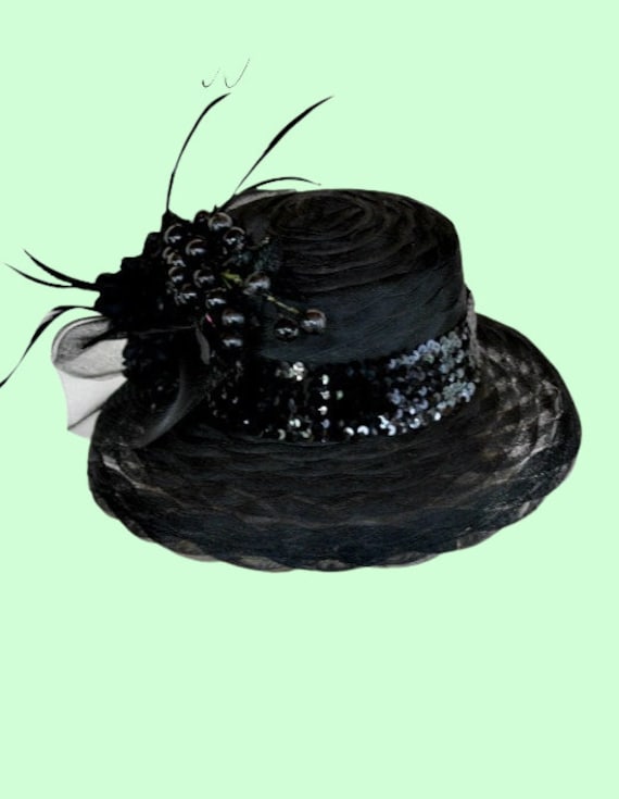 Kentucky Derby Hat, Black Formal Church Hat, Hats for Horse Races