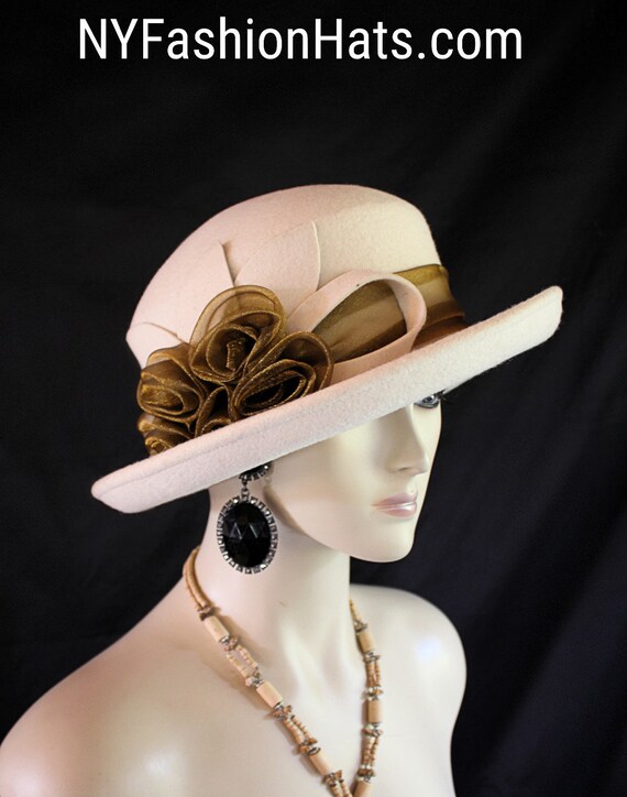 Beige Bronze Brown Wool Dress Casual Urban Hat, Couture Designer Hats, Hats for Sabbath, Church Hats, NY Fashion Hats Millinery, Jolie - Etsy Beige Bronze Brown Wool Dress Casual Urban Hat, Couture Designer Hats, Hats for Sabbath, Church Hats, NY Fashion Hats Millinery, Jolie - Etsy
