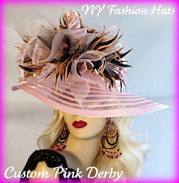 Haute Couture Hats Women, Avant Garde Dress Hat, Pink Big 