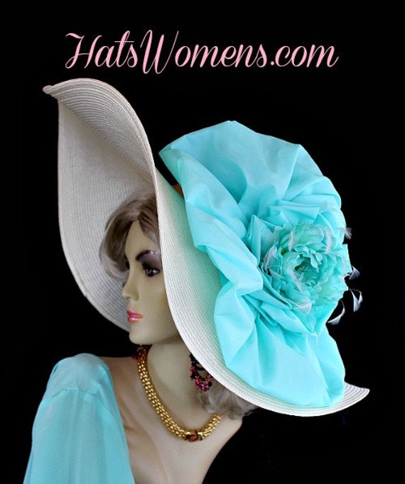 Haute Couture Large Brim Designer Hat Women, Kentucky Derby  display picture 1
