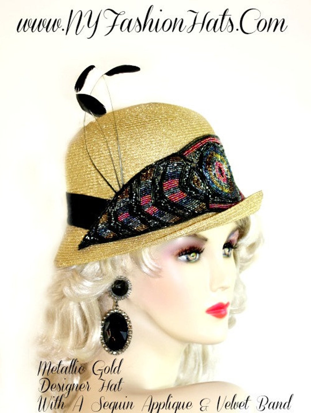 Stylish Sun Hat With Gold Sequins Amazon.com: Shiny Sequin Light Up LED Gold Cowboy Hat  main image 4
