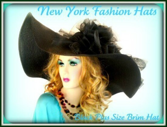 Haute Couture Designer Hats for Women, Black White Wide Brim
