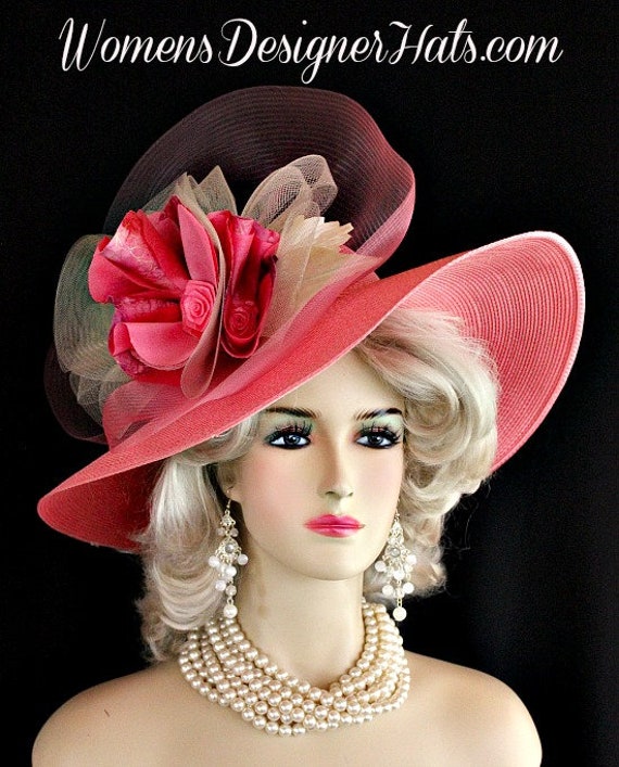 Hot Pink Ivory Wide Brim Couture 