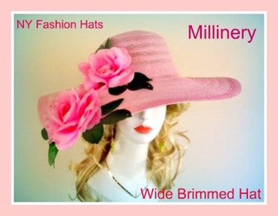 chinese dress ladies Kentucky Derby Wide Brim Dress Hat/Shenor Collections