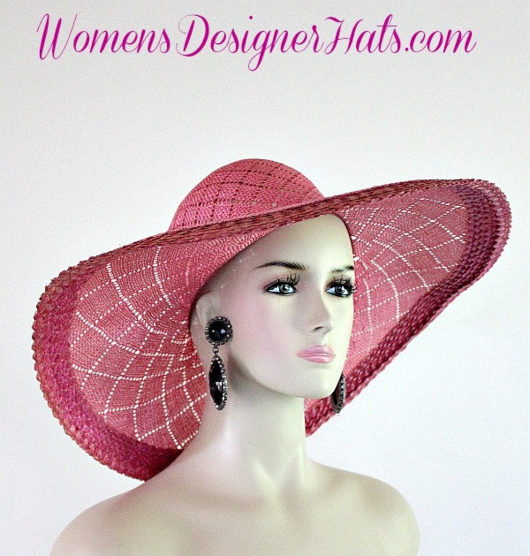 Oscar de la Renta Straw Wide-Brim Hat in Yellow with Pink Trim NOS 1980s/1990s Oscar De La Renta Straw Sun Hat in Box - Etsy main image 4