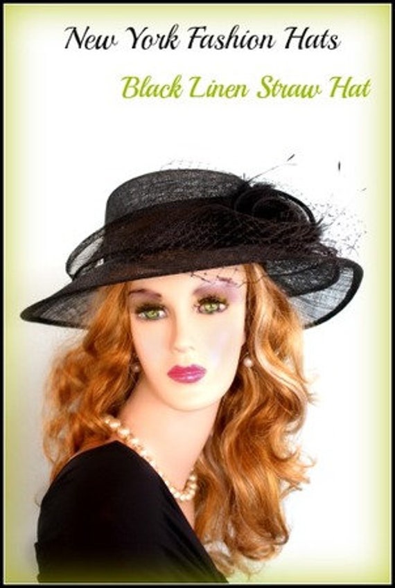 Black or Ivory Straw Designer Hat for Spring or Summer Time  display picture 2