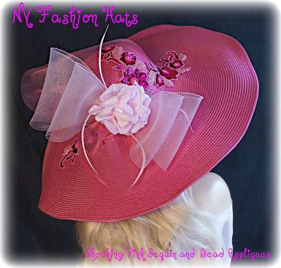 Raspberry pink wedding hats hotsell
