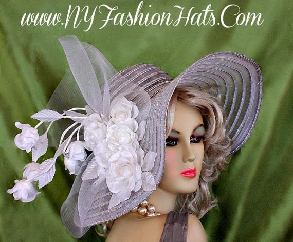 Gold/Taupe w/Silver Stunning Dress Hat Hat 222 - Champagne Gold Feathered Headpiece Hat. Hire Hats  main image 3