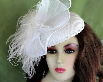 Braut Hochzeit Pillbox Cocktail Hut Fascinator, Braut Kopfschmuck, Couture Designer Hüte für Frauen, NYFashionHats Modeschmuck, Dina