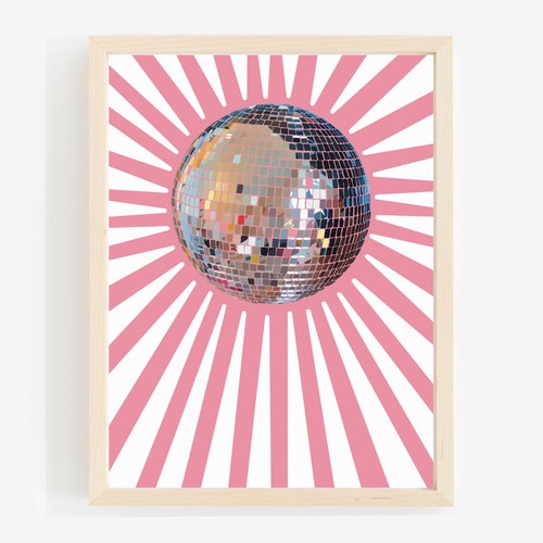 Pink Disco Wall Art / Digital Download Etsy
