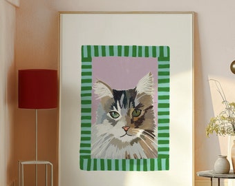 Cat On The Wall Print / Digital Download
